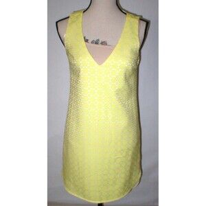 New Womens Piperlime Collection Dress Tank Sleeveless Yellow Shift Shirt Small S